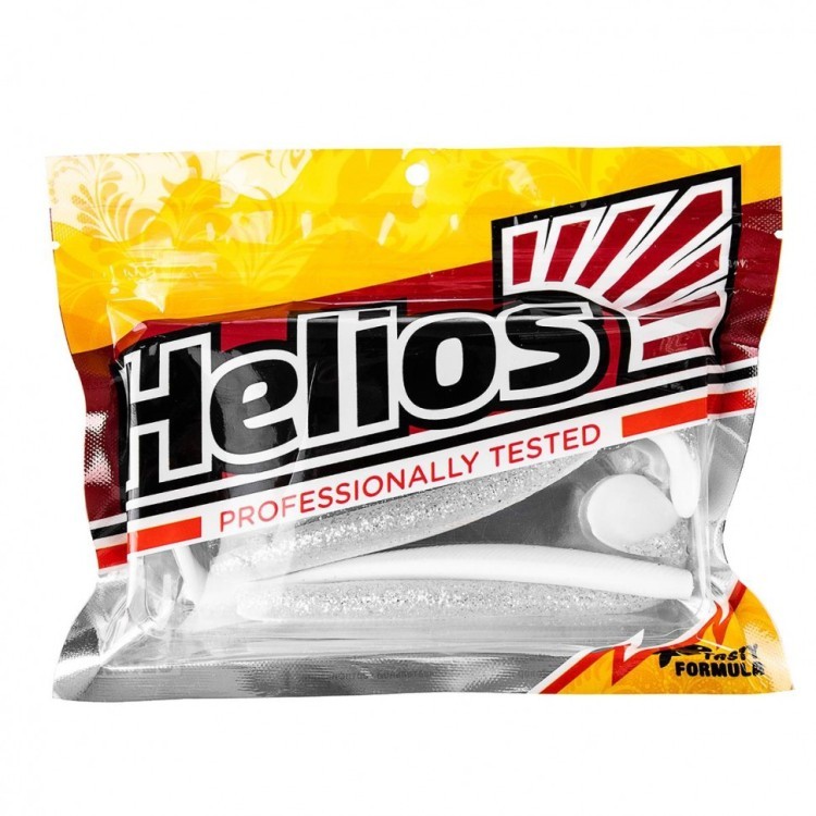 Виброхвост Helios Trofey 5.5"/14 см, цвет White & Sparkles 4 шт HS-25-002 (77871)