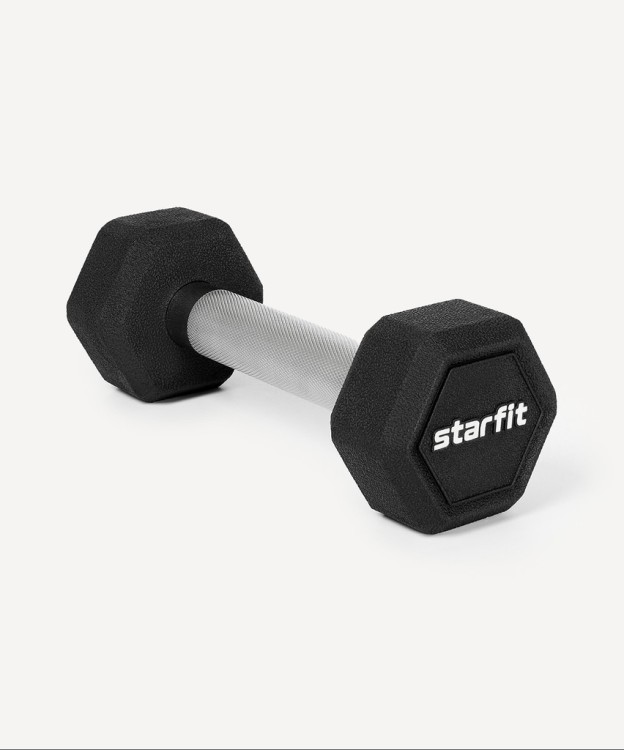Гантель гексагональная Starfit DB-301PRO 2 кг, обрезиненная, черный (2115106) Гантель гексагональная Starfit DB-301PRO 2 кг, обрезиненная, черный (2115106)