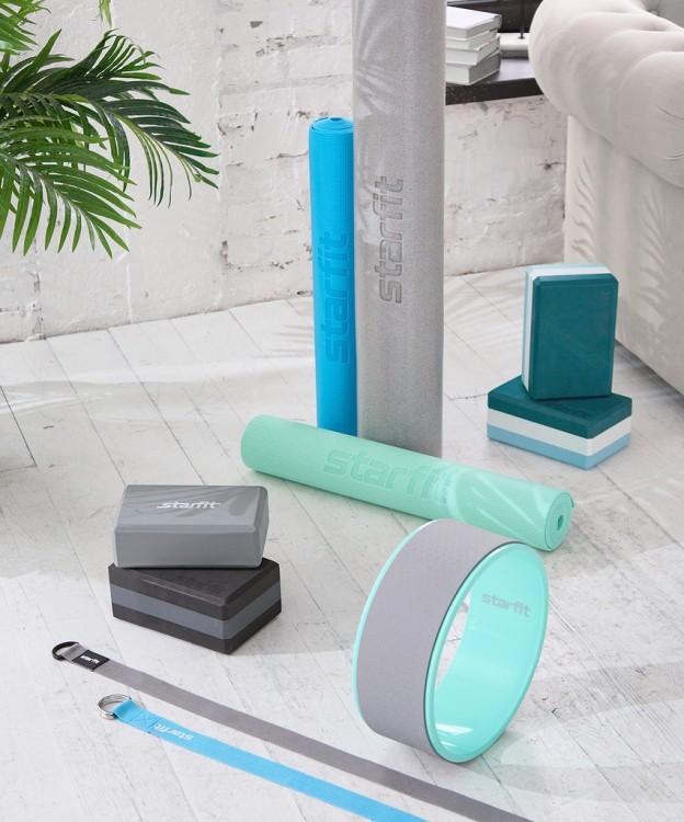 Коврик для йоги и фитнеса FM-101, PVC, 173x61x0,3 см, синий (1005311) Коврик для йоги и фитнеса FM-101, PVC, 173x61x0,3 см, синий (1005311)
