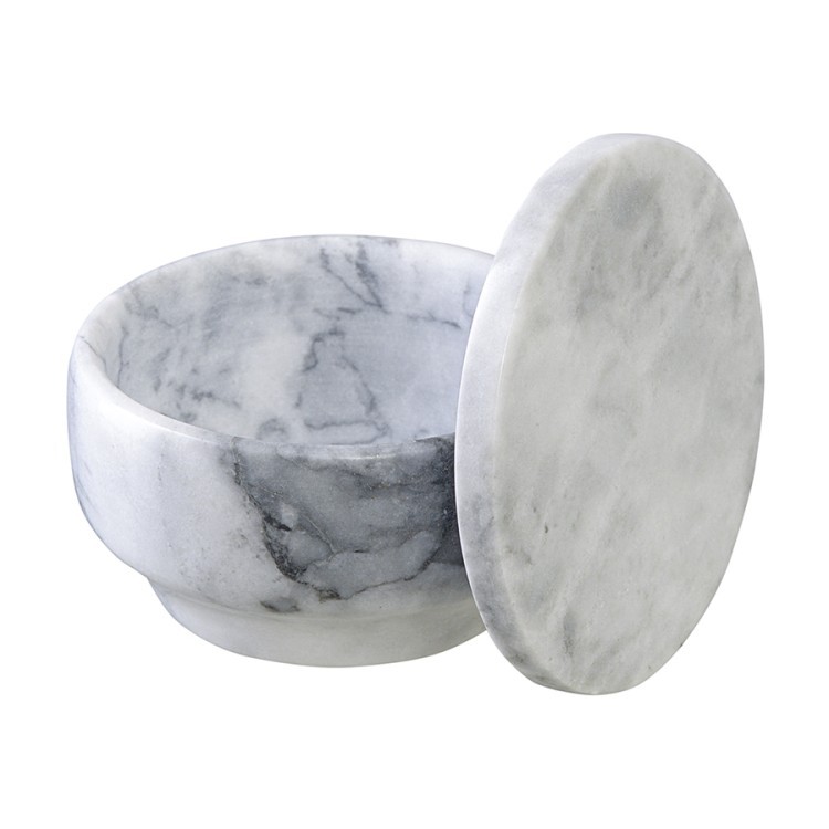 Шкатулка для украшений marm, D10,5 см, белый мрамор (75930)