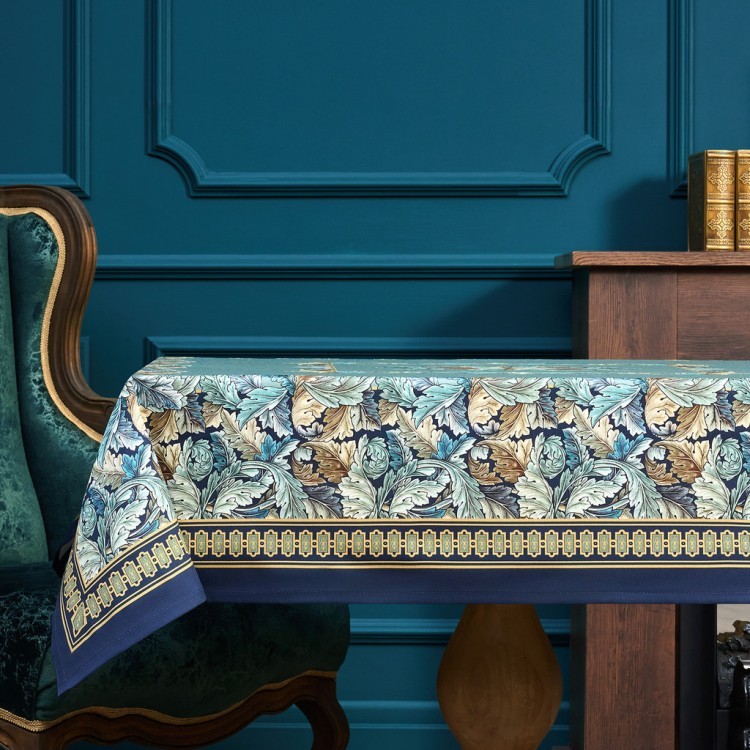 Скатерть "листья морриса" gold stripe 110х140см , 100% хлопок, твил, пропитка Lefard (850-752-20)