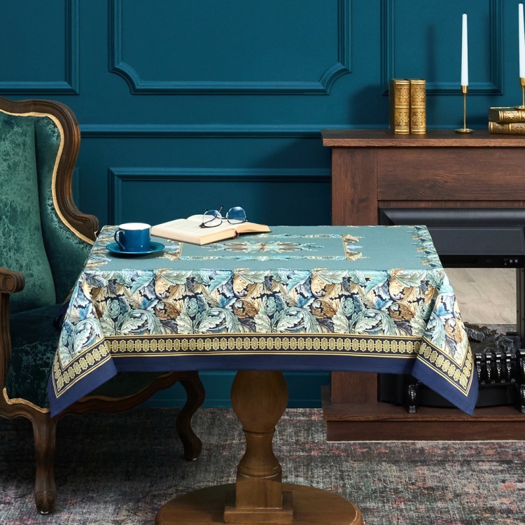 Скатерть "листья морриса" gold stripe 110х140см , 100% хлопок, твил, пропитка Lefard (850-752-20)