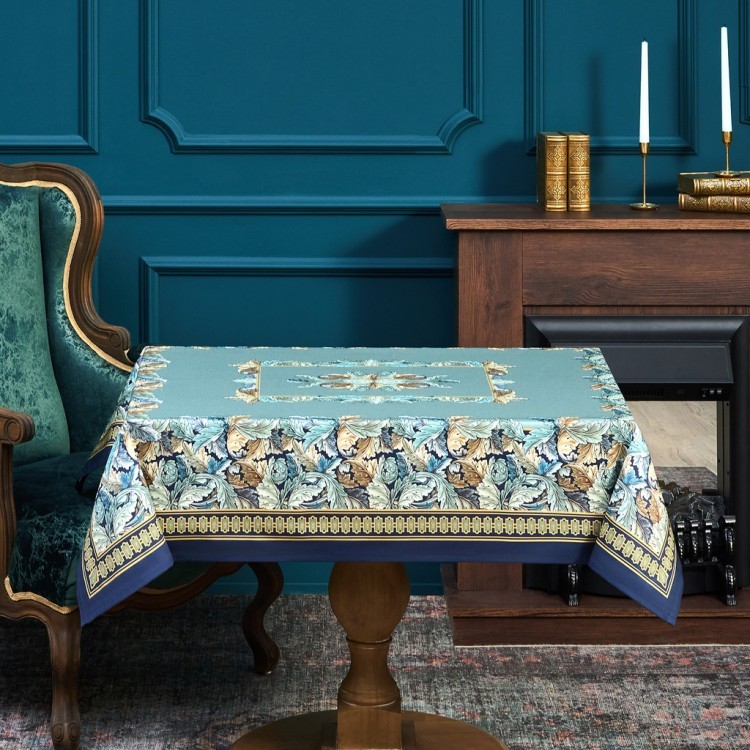 Скатерть "листья морриса" gold stripe 110х140см , 100% хлопок, твил, пропитка Lefard (850-752-20)