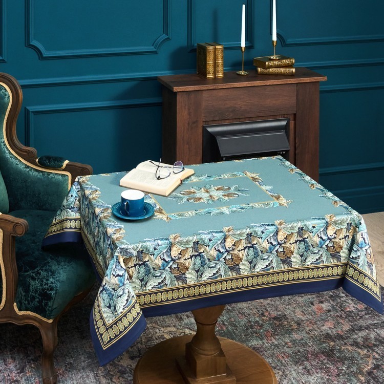 Скатерть "листья морриса" gold stripe 110х140см , 100% хлопок, твил, пропитка Lefard (850-752-20)