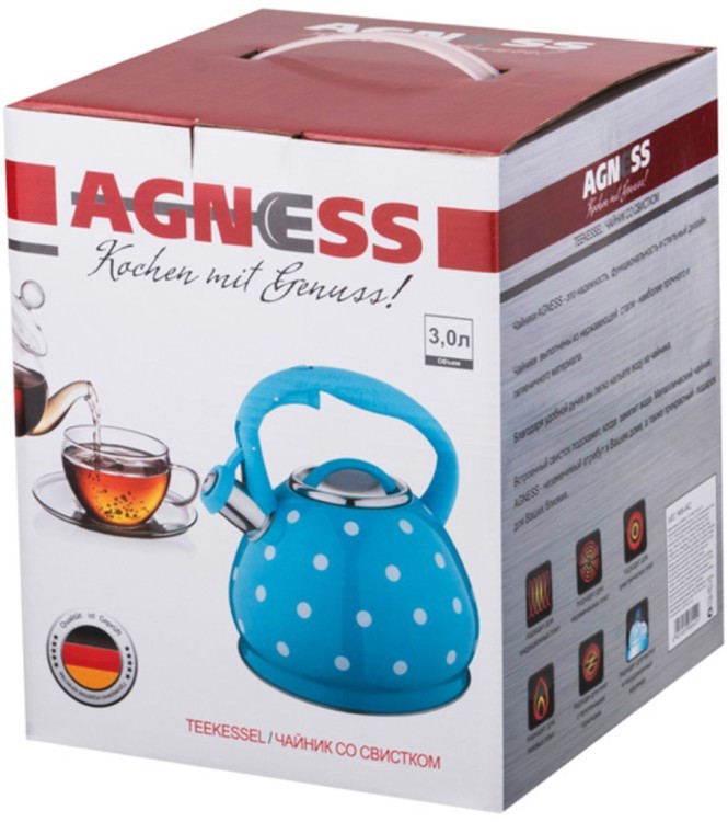 Чайник со свистком 3 л (кор=12шт.) Agness (908-042)