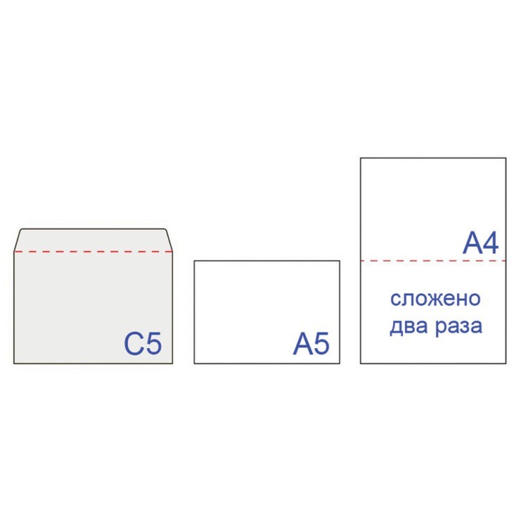 Конверты почтовые С5 правое окно отрывная полоса 1000 шт 124405 (1) (65229)
