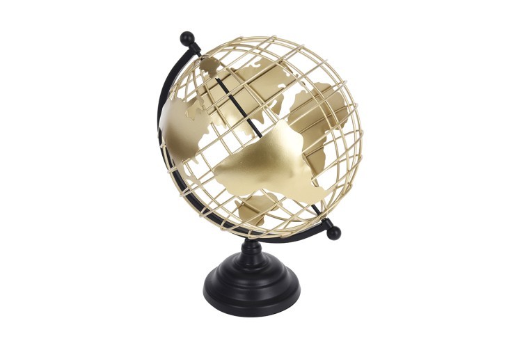 Глобус на подставке металлический цвет золото h35см (TT-00007000)