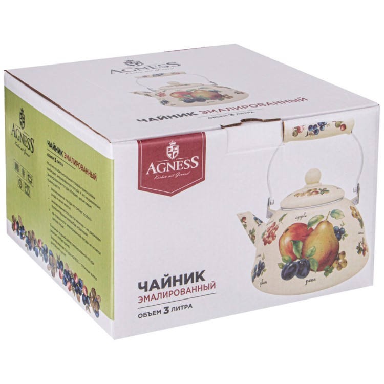 Чайник agness эмалированный серия "маки" 3 л Agness (934-447) Чайник agness эмалированный серия "маки" 3 л Agness (934-447)