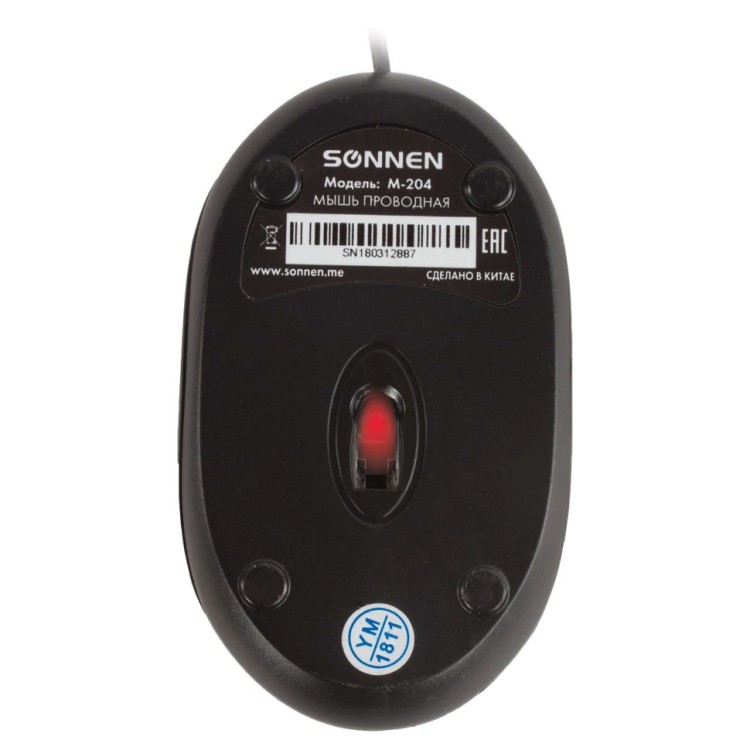 Мышь проводная оптическая USB с подсветкой Sonnen М-204 (512632) (3) (67103)