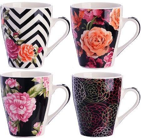 Кружка 340 мл Цветы (мин. 4шт) LR (31223)