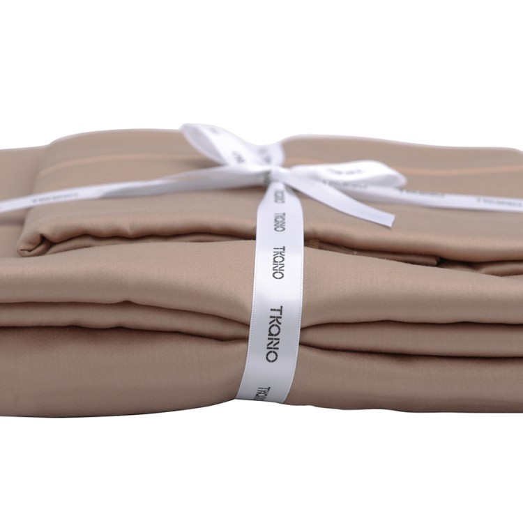 Комплект постельного белья из египетского хлопка essential, бежевый, евро размер (67329)