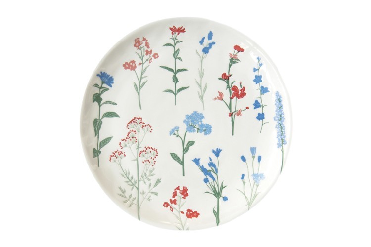Тарелка закусочная Луговые цветы, голубые, 21 см - EL-R2202/MILB Easy Life