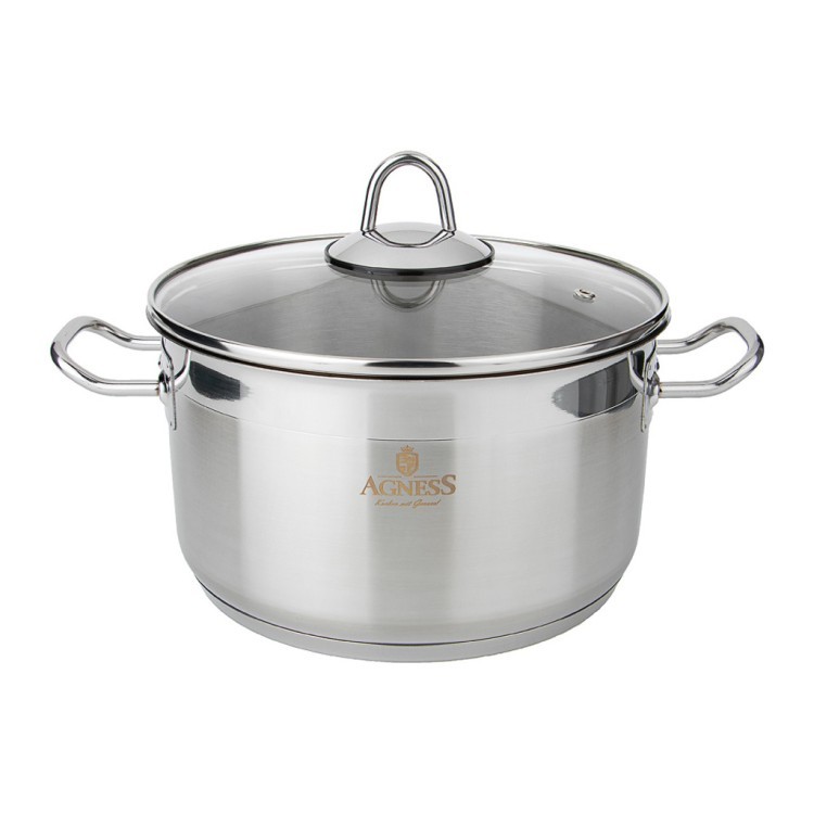 Кастрюля agness professional  высококачественная нерж сталь 18/10,  22x12 см 4,5 л Agness (936-303)