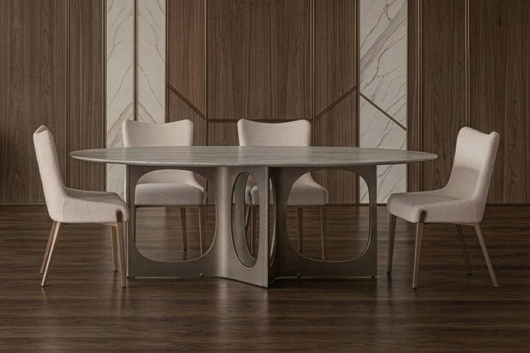 Стол обеденный Травертин (Travertine), столешница травертин 240*110*76см (TT-00016042)