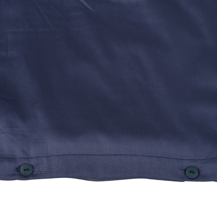 Комплект постельного белья полутораспальный из сатина темно-синего цвета из коллекции essential (66414)