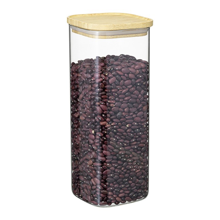 Банка для хранения квадратная glass bamboo, 1,9 л (77500)