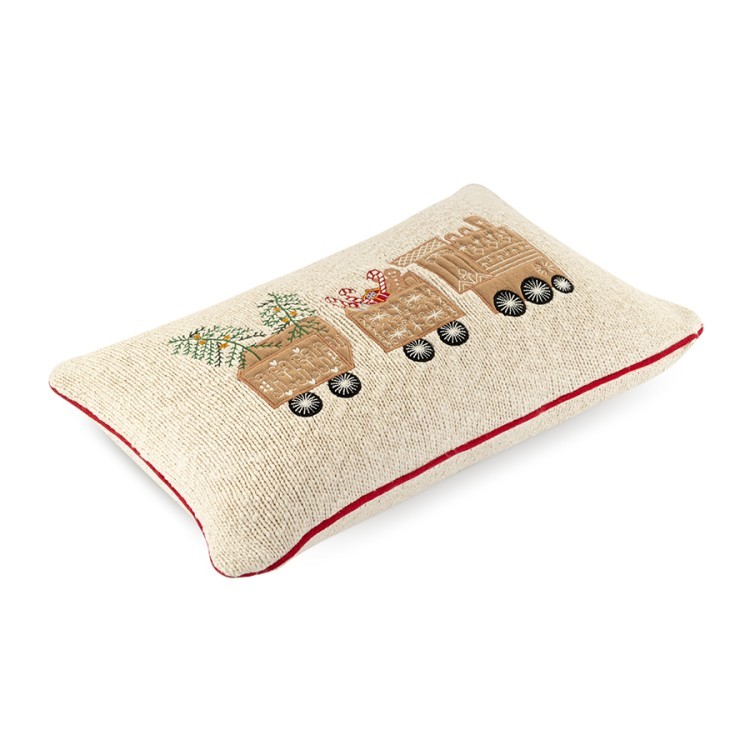 Подушка вязаная с новогодним рисунком Пряничный экспресс
из коллекции new year essential, 30х50 см (80862)
