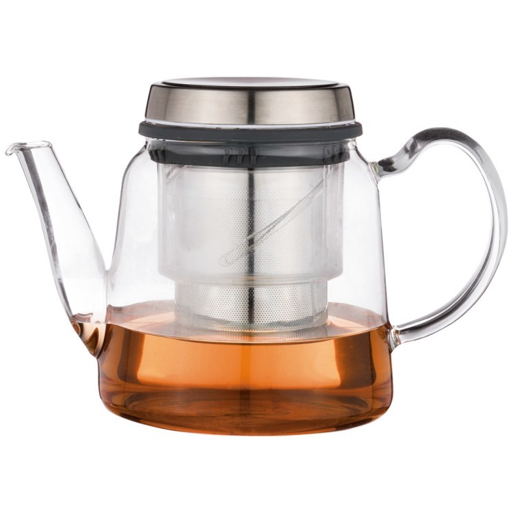 Заварочный чайник с фильтром нжс 800 мл, жаропрочное стекло Agness (884-044)