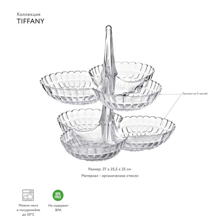 Набор менажниц tiffany, прозрачные, 2 шт. (56313)