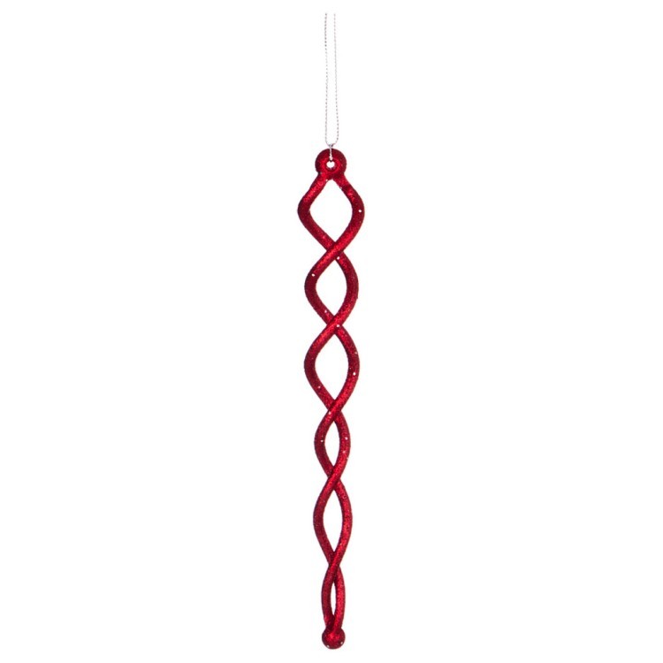Декоративное изделие "спираль" длина=21 см цвет: красный с глиттером Lefard (865-450)