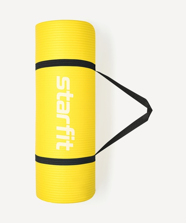 БЕЗ УПАКОВКИ Коврик для йоги и фитнеса STARFIT FM-301, NBR, 183x61x1,5 см, желтый (2134155)