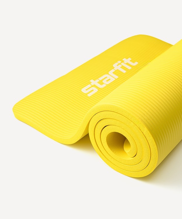 БЕЗ УПАКОВКИ Коврик для йоги и фитнеса STARFIT FM-301, NBR, 183x61x1,5 см, желтый (2134155)