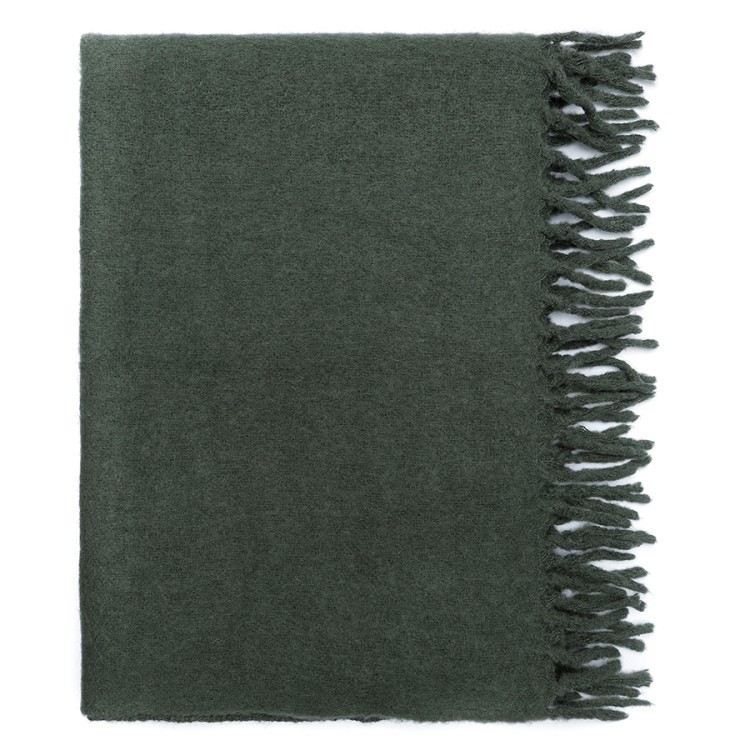Плед мохеровый хвойно-зеленого цвета из коллекции essential, 130х180 см (79737)