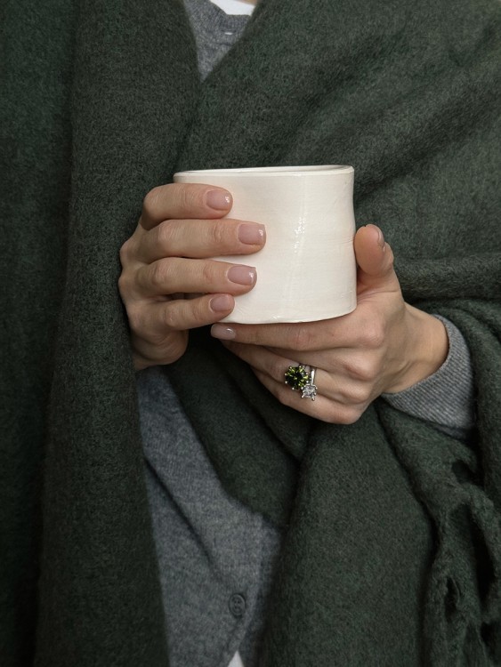 Плед мохеровый хвойно-зеленого цвета из коллекции essential, 130х180 см (79737)