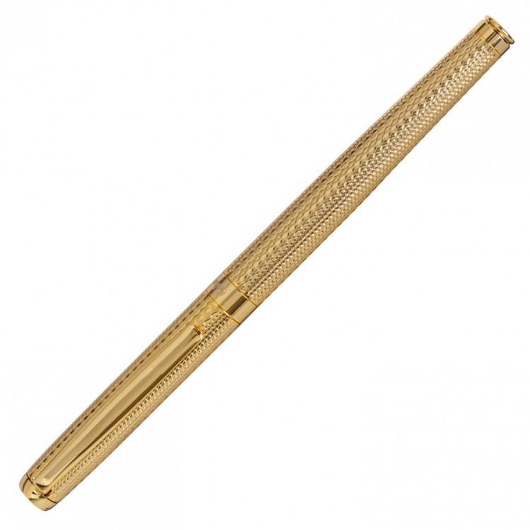 Ручка подарочная перьевая Galant VERSUS корпус золотистый синяя 143528 (1) (92010)