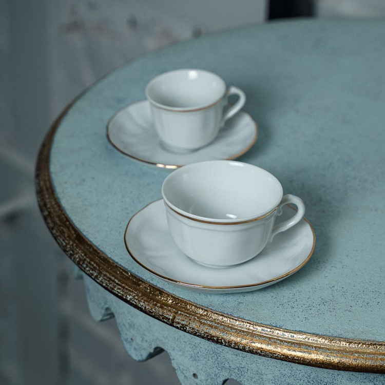 Кофейная пара LANT007BI151010/LANT007BI152130СНЯТО, фарфор, white, gold, LE COQ