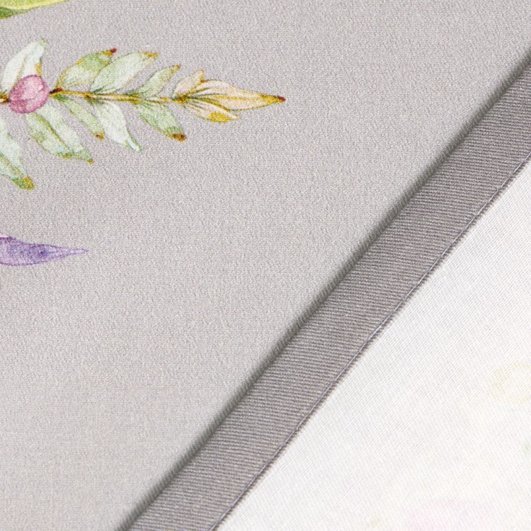 Скатерть  овальная  "ирисы" ,180х300см ,серый,100%хлопок ,твил Lefard (850-755-41)