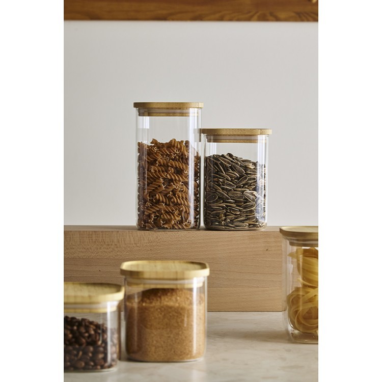 Банка для хранения квадратная glass bamboo, 1,4 л (77498)