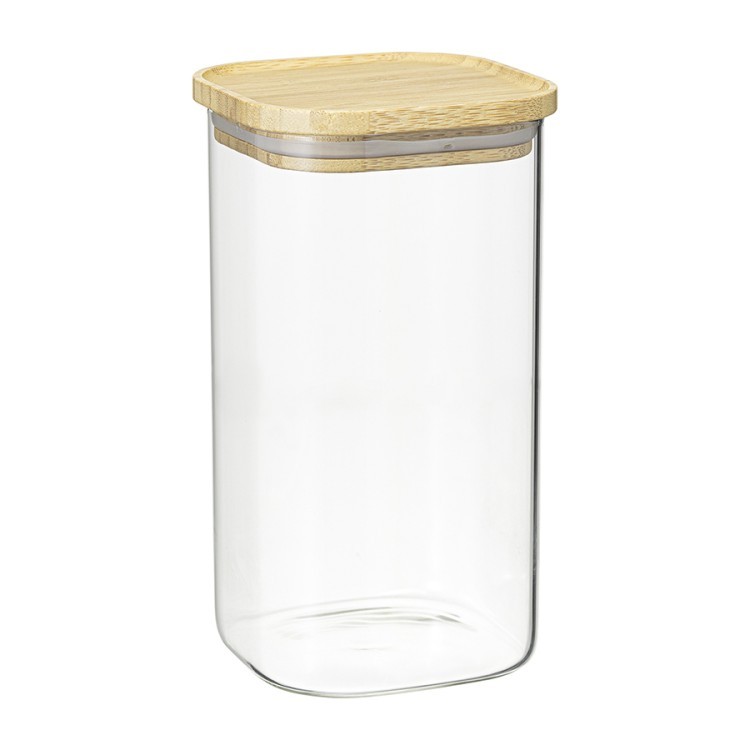 Банка для хранения квадратная glass bamboo, 1,4 л (77498)