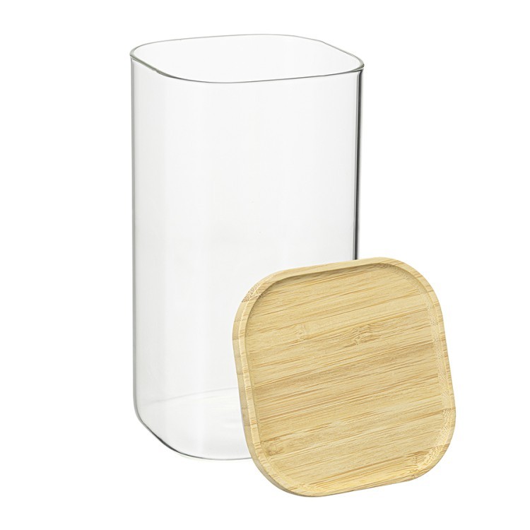 Банка для хранения квадратная glass bamboo, 1,4 л (77498)