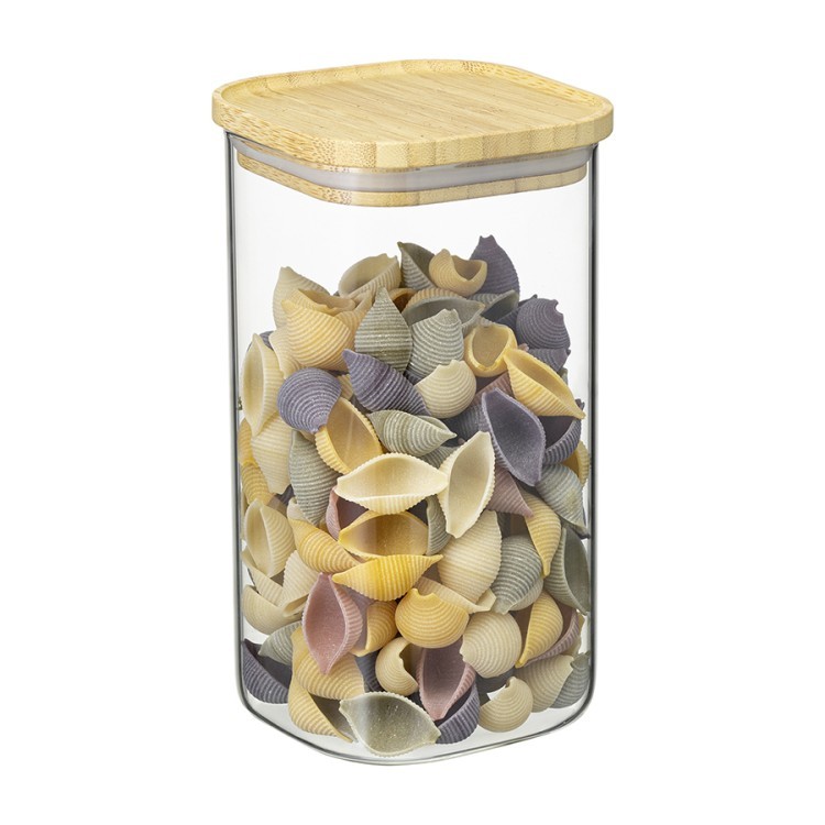 Банка для хранения квадратная glass bamboo, 1,4 л (77498)