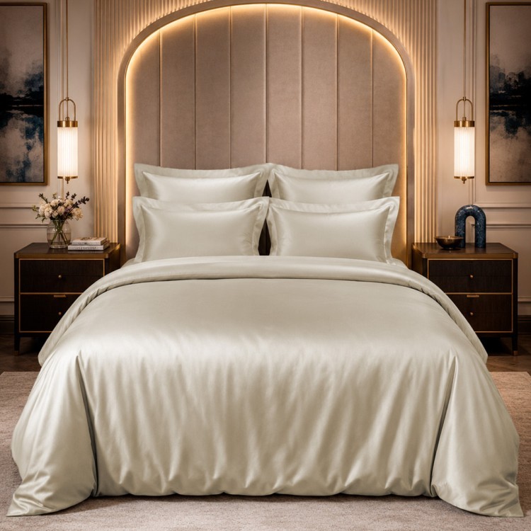 Кпб,king size,"solid" бежевый, сатин, хлопок 100%,п.240х260-1шт,пр.260х260-1шт,н.50х70-2шт/70х70-2ш Lefard (989-004-19)