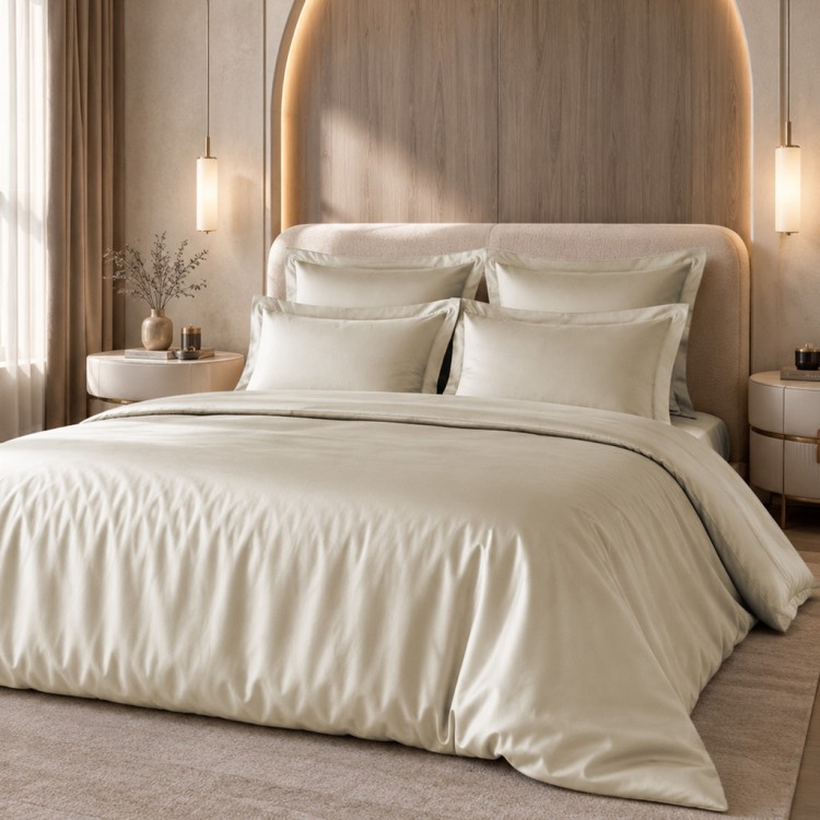 Кпб,king size,"solid" бежевый, сатин, хлопок 100%,п.240х260-1шт,пр.260х260-1шт,н.50х70-2шт/70х70-2ш Lefard (989-004-19)