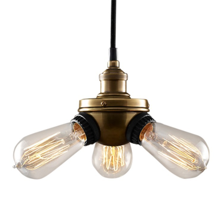 Светильник Делюкс Трипл DTL9118, металл, gold, RESTORATION HARDWARE