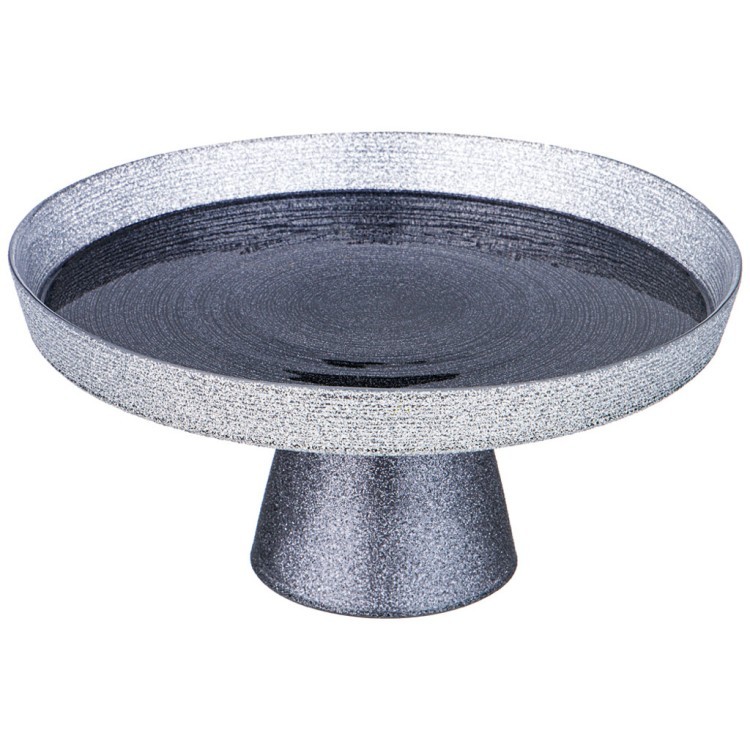 Блюдо на ножке "miracle" black silver 21см АКСАМ (339-399)