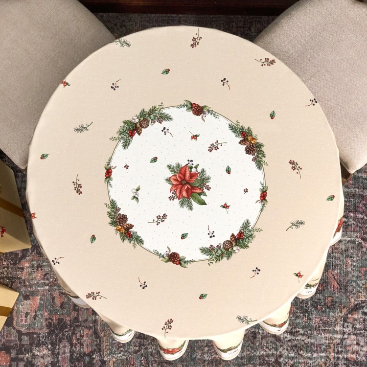 Скатерть круглая "celebration"150 см  ,бежевый, 100% хлопок ,твил горох с пропиткой Lefard (850-734-27) Скатерть круглая "celebration"150 см  ,бежевый, 100% хлопок ,твил горох с пропиткой Lefard (850-734-27)