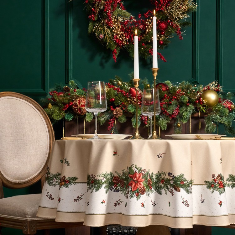 Скатерть круглая "celebration"150 см  ,бежевый, 100% хлопок ,твил горох с пропиткой Lefard (850-734-27) Скатерть круглая "celebration"150 см  ,бежевый, 100% хлопок ,твил горох с пропиткой Lefard (850-734-27)