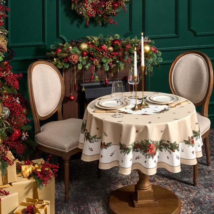 Скатерть круглая "celebration"150 см  ,бежевый, 100% хлопок ,твил горох с пропиткой Lefard (850-734-27) Скатерть круглая "celebration"150 см  ,бежевый, 100% хлопок ,твил горох с пропиткой Lefard (850-734-27)