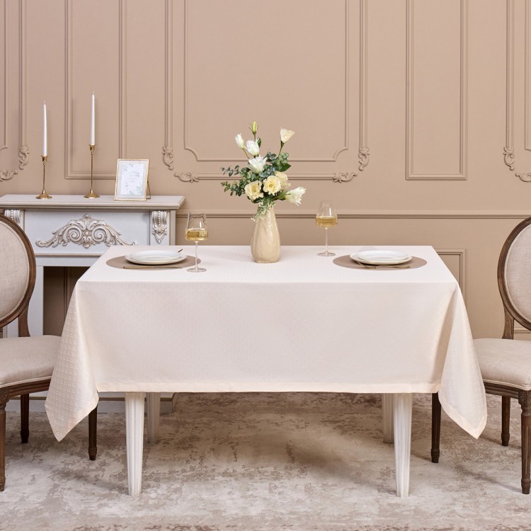 Скатерть 145х300см шампань евроуголок 100% полиэстер SANTALINO (805-027-1)