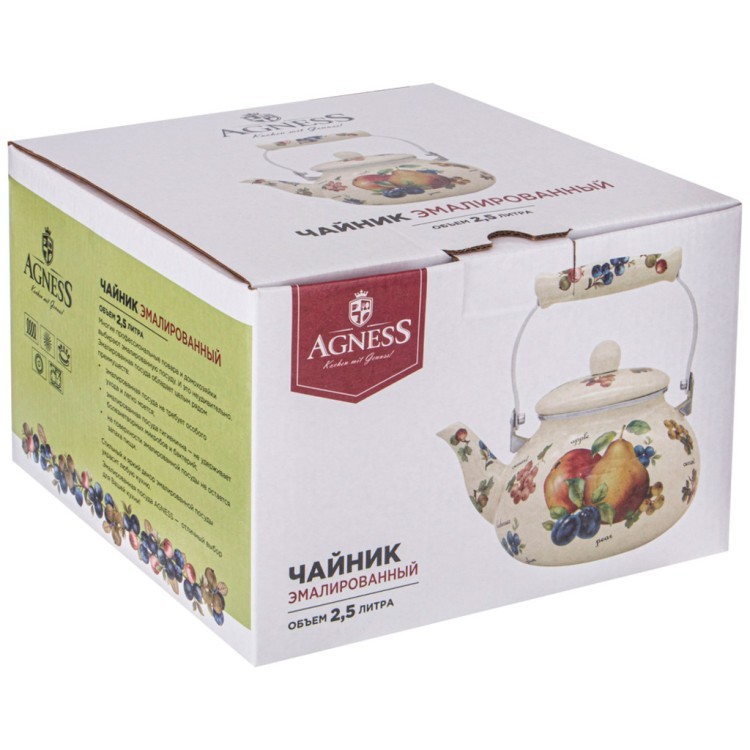 Чайник agness эмалированный серия "маки" 2,5 л Agness (934-446) Чайник agness эмалированный серия "маки" 2,5 л Agness (934-446)