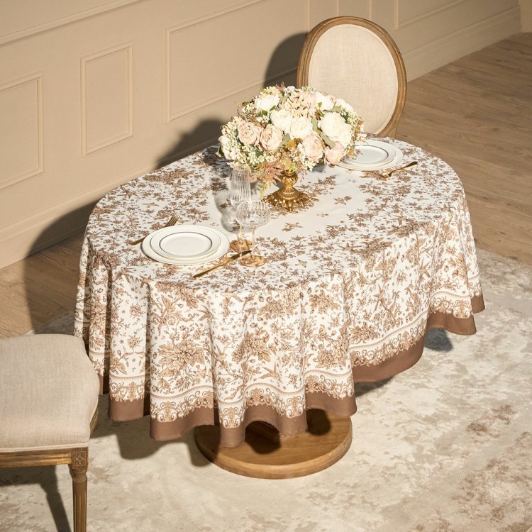 Скатерть овальная "royal garden" 160х220 см ,белый, 100% хлопок, твил, с пропиткой (850-754-26) 