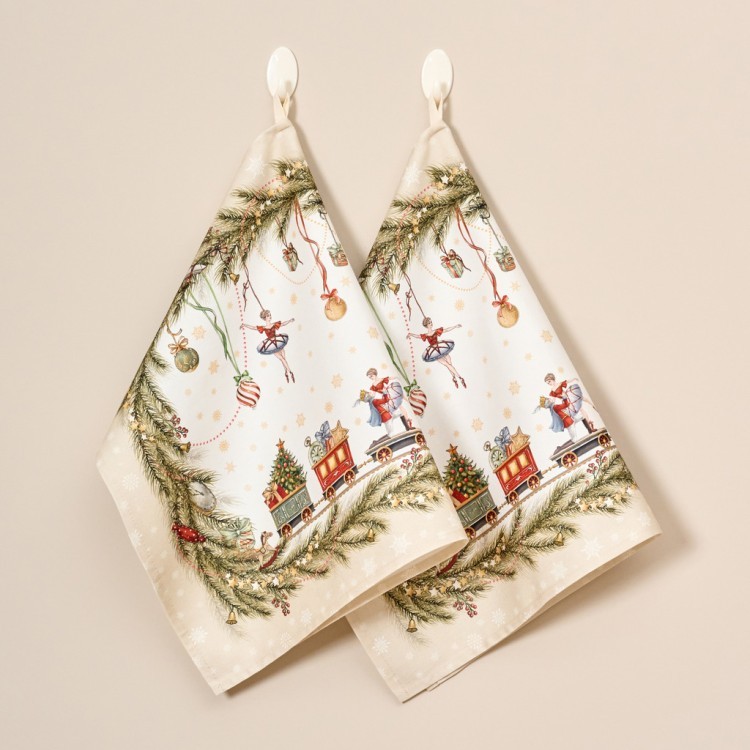 Набор полотенец из 2 шт "щелкунчик" 40х60см  бежевый,100%хлопок,твил Lefard (850-757-6)