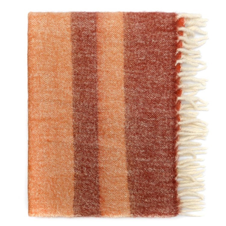 Плед мохеровый over horizon терракотового цвета из коллекции trendy ruffles, 130х180 см (79735)