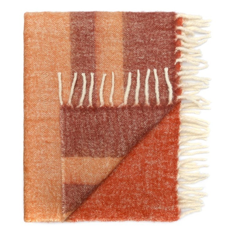 Плед мохеровый over horizon терракотового цвета из коллекции trendy ruffles, 130х180 см (79735)