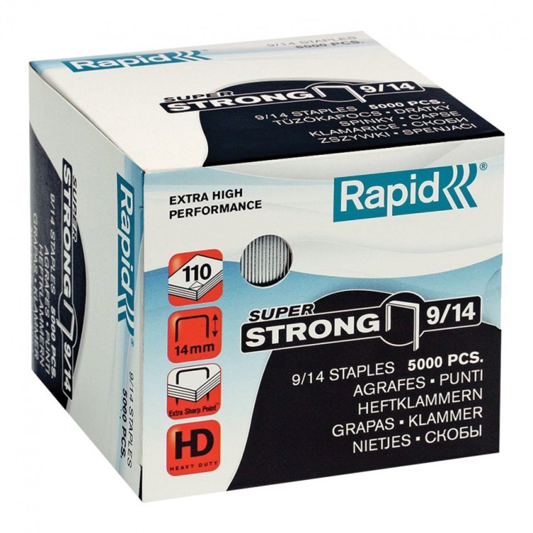 Скобы для степлера RAPID HD110 "Super Strong" №9/14 5000 штук до 110 л 228563 (1) (89547)