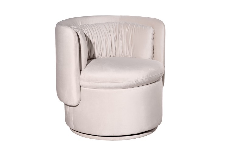 Кресло поворотное велюр кремовый 76*72*71см (TT-00016097)